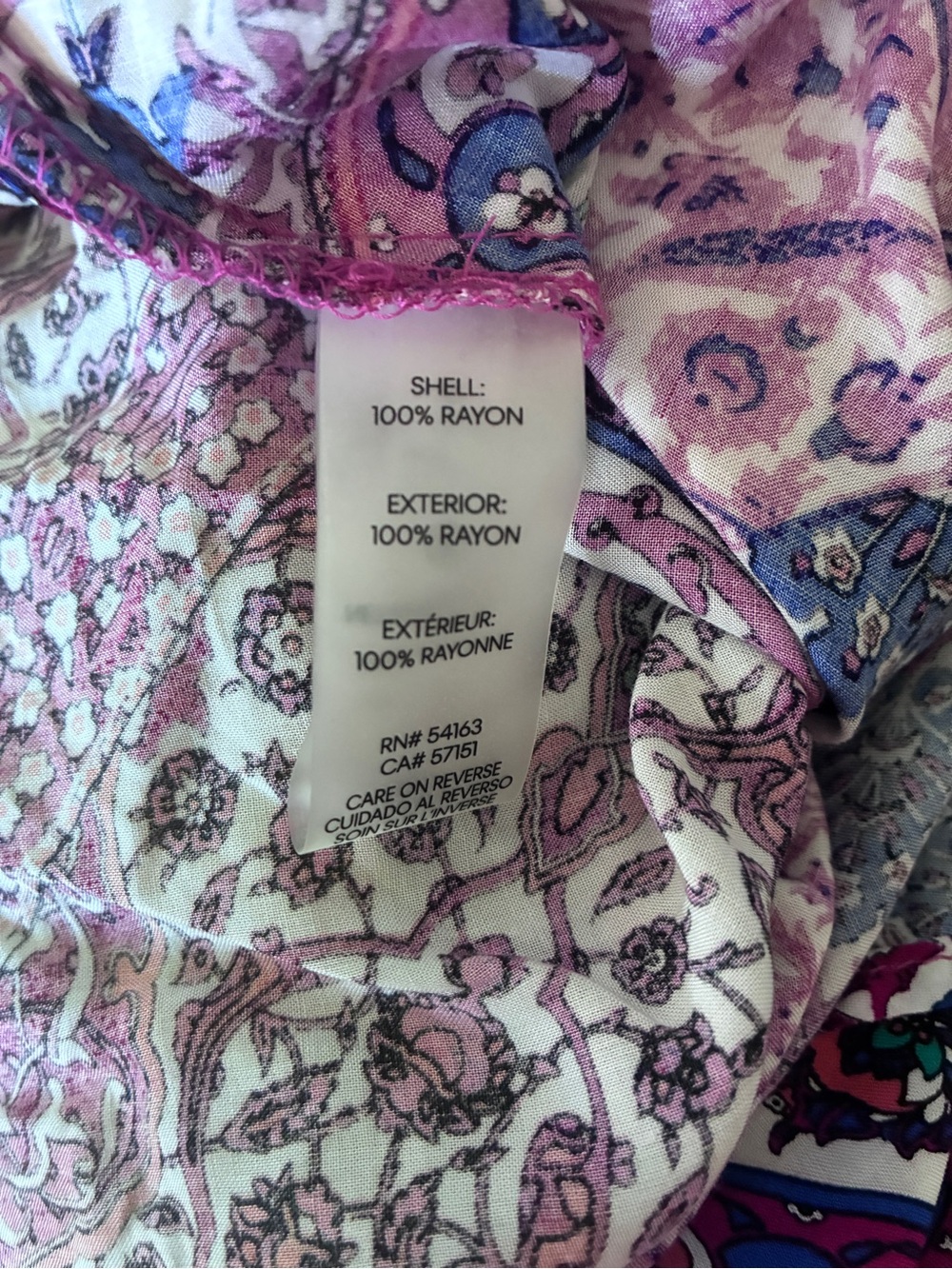 Calvin Klein Boho Patchwork Purple Blue Pink Paisley Faux Wrap Maxi Dress Sz 10 - Picture 8 of 10